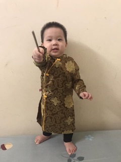 ÁO DÀI GẤM CHO BÉ