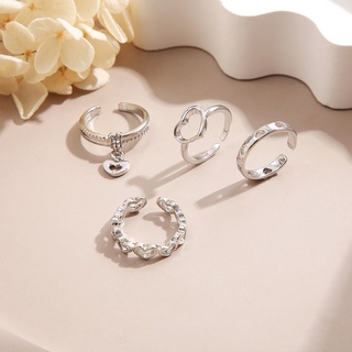 Set 4 Nhẫn Bạc Thời Trang Dành Cho Nữ