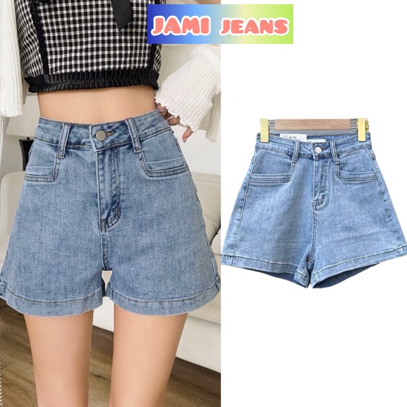 Quần Short Jeans Nữ Lưng Cao Lai Cuốn Phong Cách Ulzzang