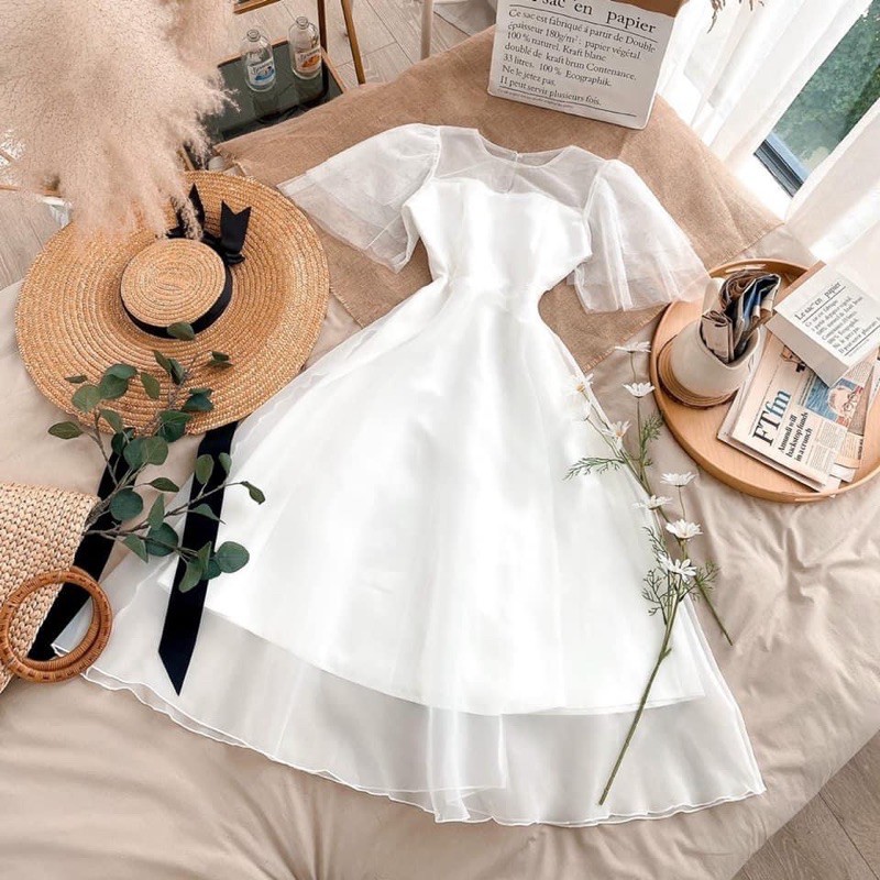 [Mã WASTMAY giảm 15% tối đa 30K đơn 150K] Đầm dự tiệc công chúa tay lưới tầng xinh xắn | BigBuy360 - bigbuy360.vn