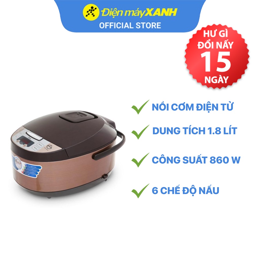 Nồi cơm điện tử Midea MB-FS5017 1.8 lít 860 W lòng nồi chống dính - Chính hãng BH 12 tháng