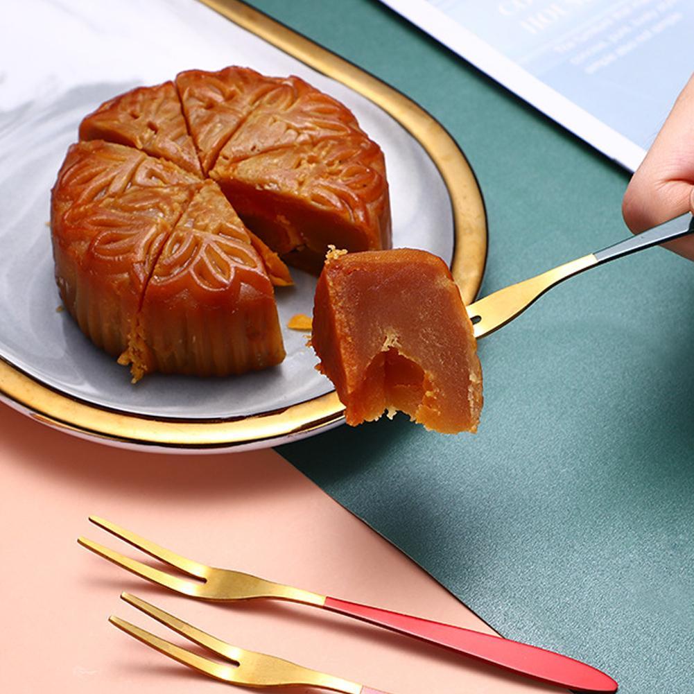 Nĩa ăn trái cây/ bánh trung thu mini chất liệu thép không gỉ nhiều màu dễ thương