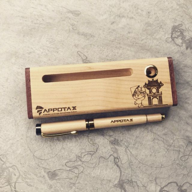 Set bút gỗ kèm hộp sang trọng khắc tên theo yêu cầu