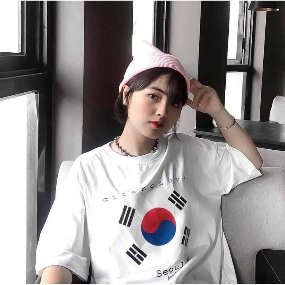 Áo Thun Nam Nữ Unisex In Lá Cờ Hàn Quốc - KÈM HÌNH CHỤP THẬT