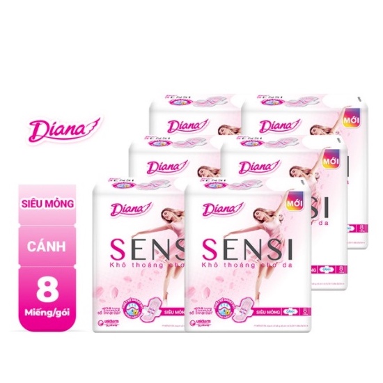 Băng vệ sinh Diana Sensi siêu mỏng cánh gói 8 miếng