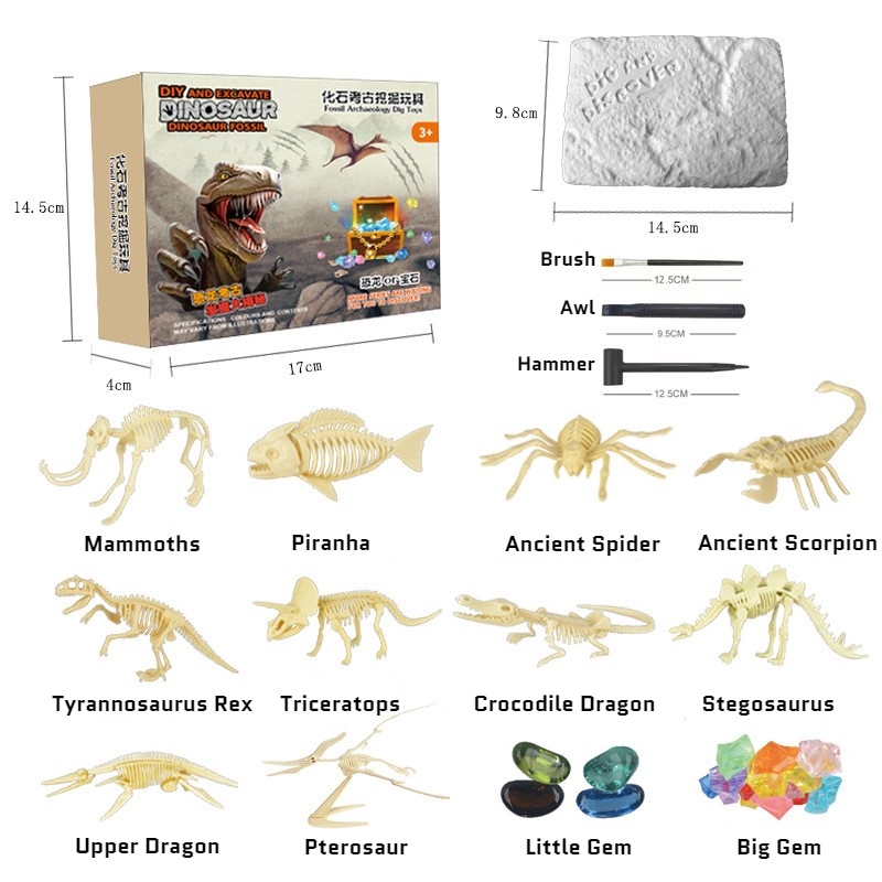 Bộ Đồ Chơi Hóa Thạch Khủng Long Tự Lắp Ráp Cho Bé