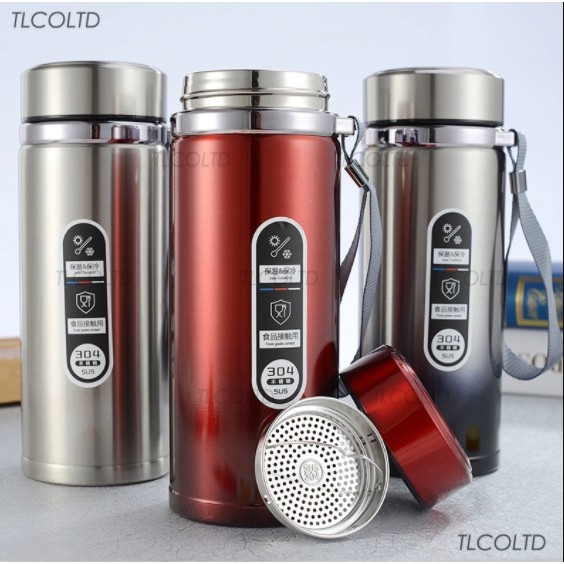 Bình giữ nhiệt inox VITALITY Sport SU304 1000ml cao cấp có dây đeo kèm lọc trà