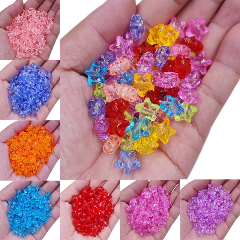 Bộ 20 Ngôi Sao Màu Kẹo Trong Suốt Dùng Làm Trang Sức Thủ Công 11mm