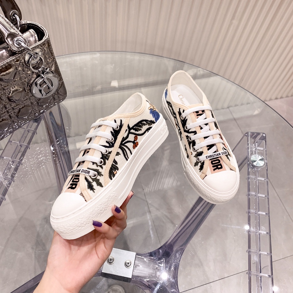 #Giày SNEAKER Đi Bộ 'N' Dr Bằng Vải Cotton Thêu Họa Tiết Đảo Ngược Toile de Jouy Không Hộp