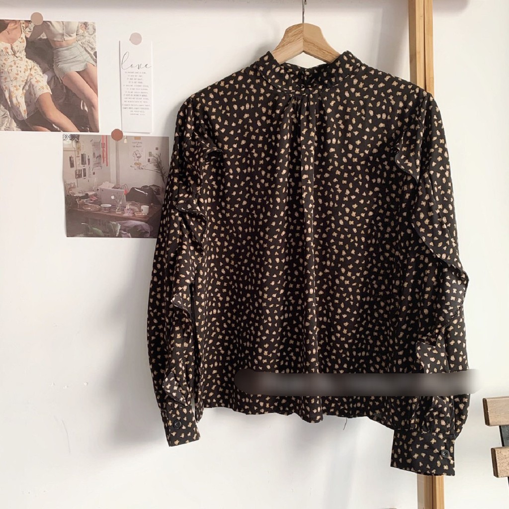 Áo sơ mi hoạ tiết da báo tay bèo A1699 SUSTORE