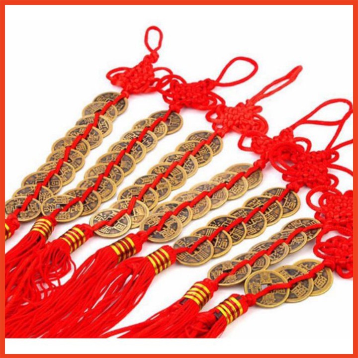 Dây đồng tiền lục đế - chuỗi đồng xu may mắn chất liệu đồng thau cao cấp