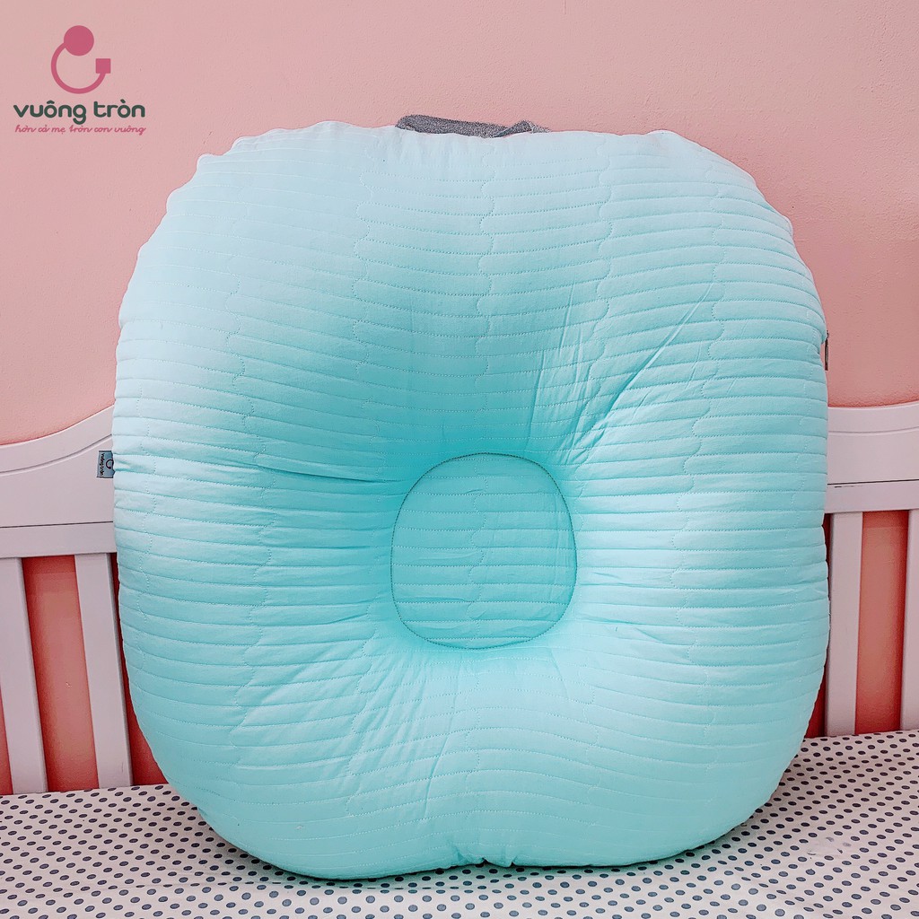 Gối chống trào ngược cotton Hàn chần bông Vuông Tròn, gối chống nôn trớ cho bé yêu (Bao gồm cả vỏ và ruột gối)