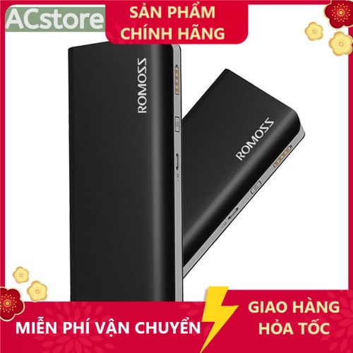 Pin sạc dự phòng Romoss Solit 5 10000mAh hỗ trợ sạc nhanh 2.1A Đen - hàng chính hãng