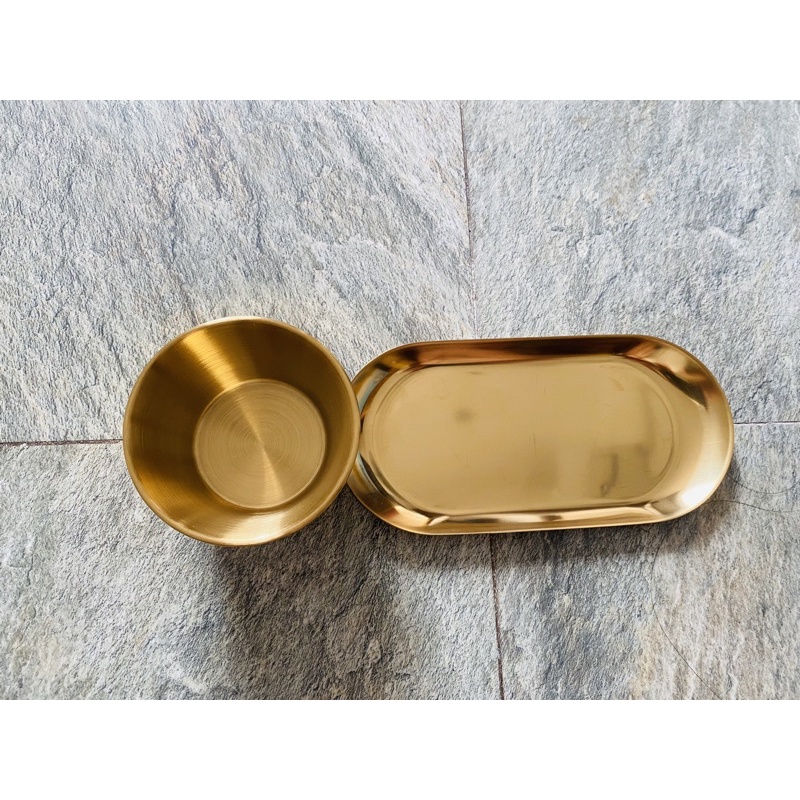 Bộ khay inox mạ vàng, khay spa - lucy store thiết bị vật tư spa