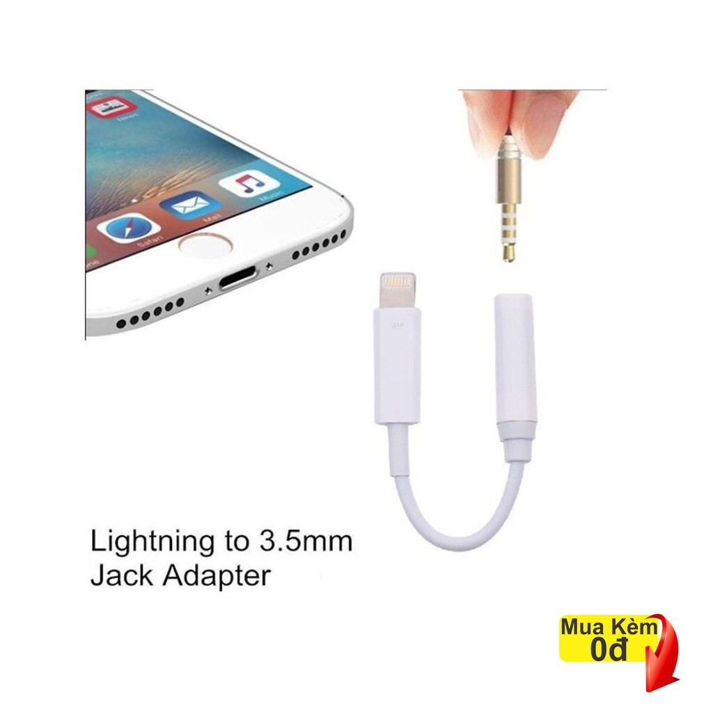 Jack chuyển đổi tai nghe có Mic Lightning ra chân tròn 3.5mm, tương thích iphone 5, 6, 7, 8, X, 11, 12 kết nối bluetooth