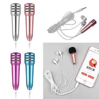 Micro hát karaoke bằng kim loại có dây jack cắm 3.5mm hỗ trợ ghi âm