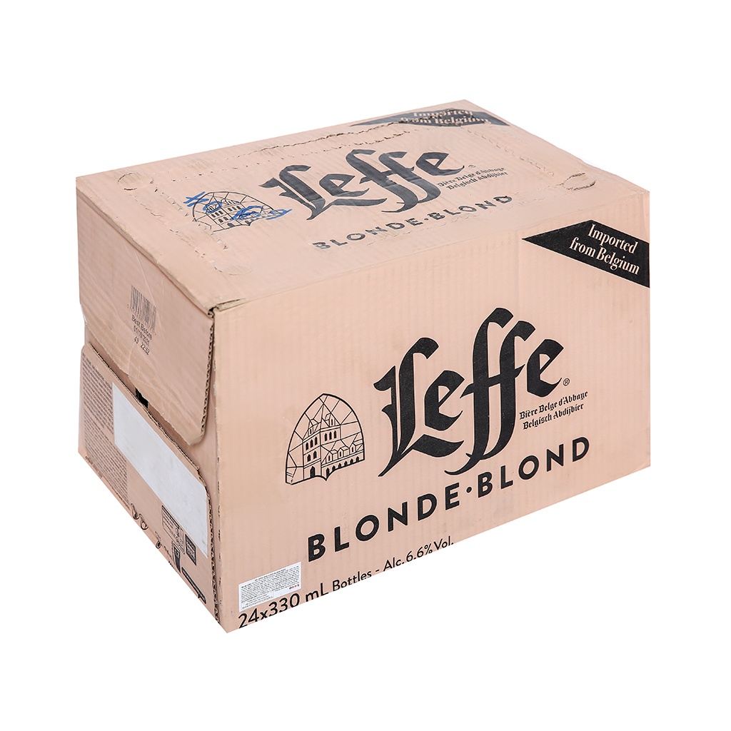 Bia Leffe vàng - Leffe Blonde - nhập khẩu Bỉ - 1 thùng 24 chai 330ml