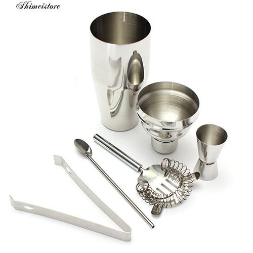 5 in 1 750ml Stainless Steel Cocktail Shaker Mixer Bartender Bar Set Kit Tools