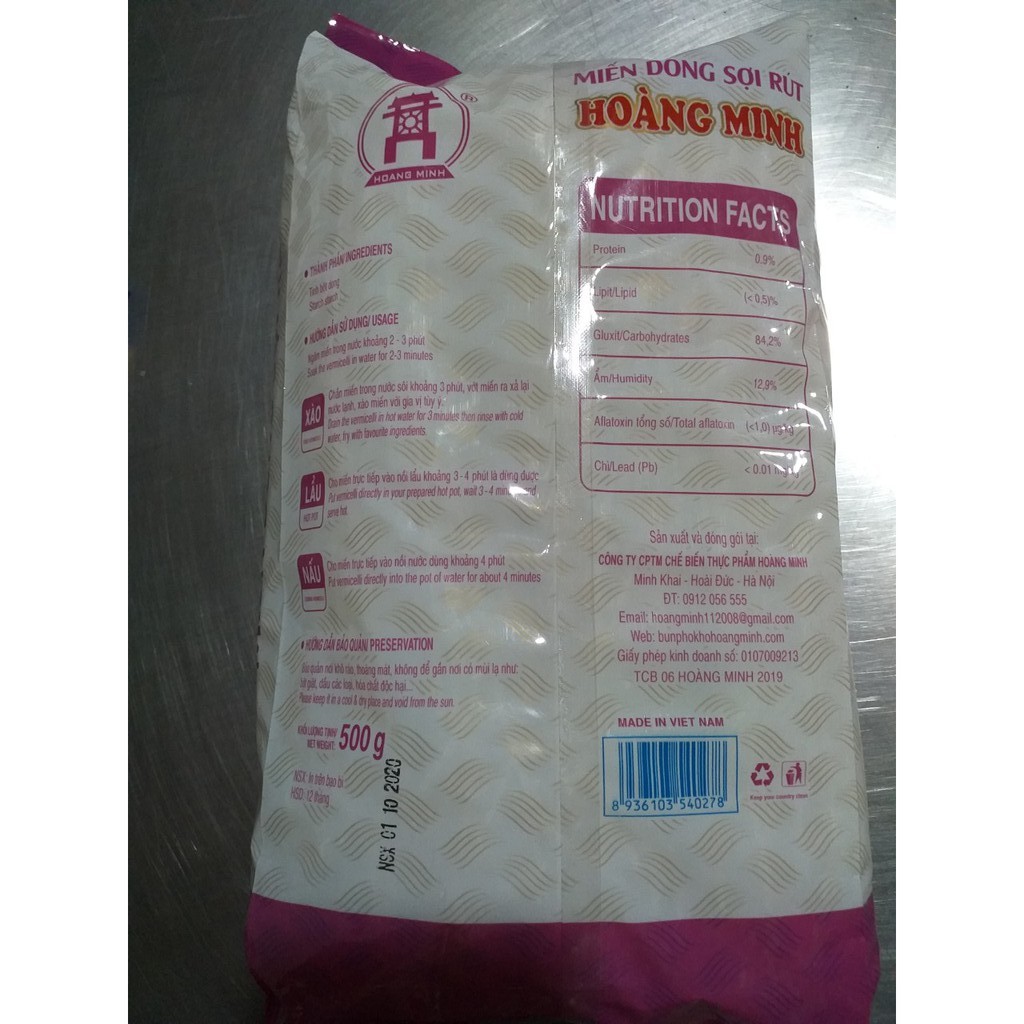 500gr Miến Dong Sợi Rút Hoàng Minh (Miến Sạch Làm Từ Củ Rong Riềng)/CAM KẾT RẺ NHẤT SHOPEE