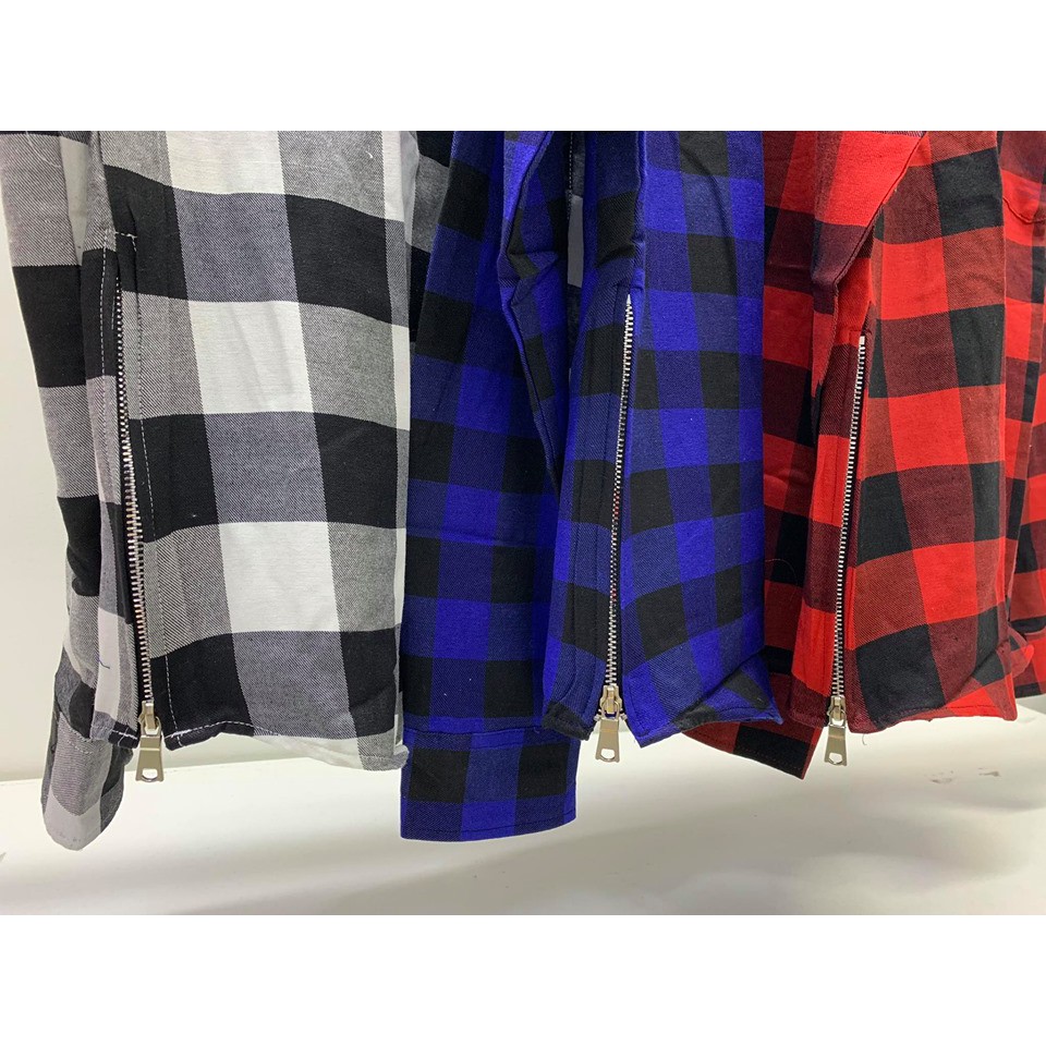 Áo Sơ Mi Caro Flannel Zipper Nam Nữ Unisex