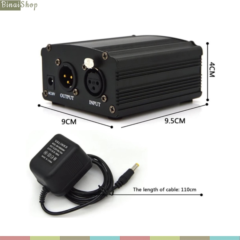 Phantom Power 48V - Nguồn Cung Cấp 48V Cho Micro Condenser, Hỗ Trợ Thu Âm, Livestream, Karaoke