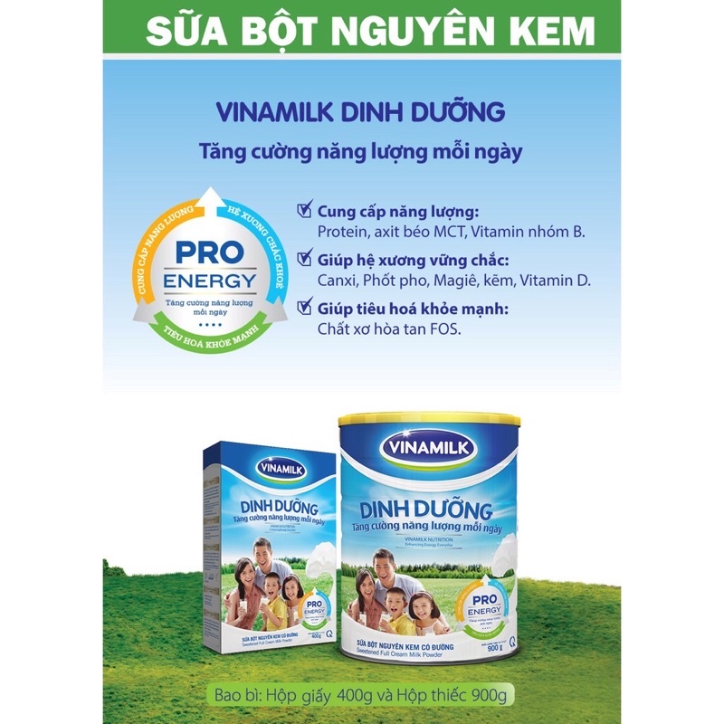 Sữa Bột Dinh Dưỡng Vinamilk Nguyên Kem Có Đường Lon 900g