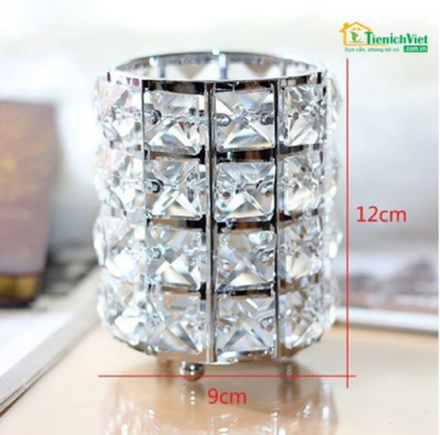 [HÌNH TỰ CHỤP] Lọ pha lê đựng cọ trang điểm, cốc pha lê đựng cọ trang điểm