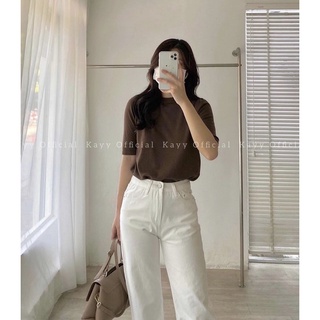 Áo len cộc tay trơn mịn cổ tròn
