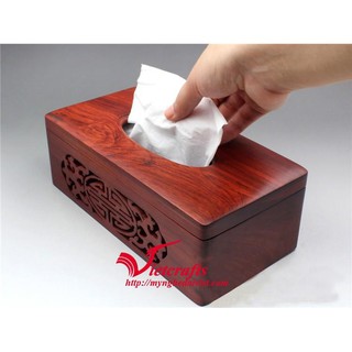Hộp đựng giấy ăn bằng gỗ HƯƠNG cao cấp -- ĐƠN GIẢN MÀ TINH TẾ ( 1 hộp lọng 2 bên )