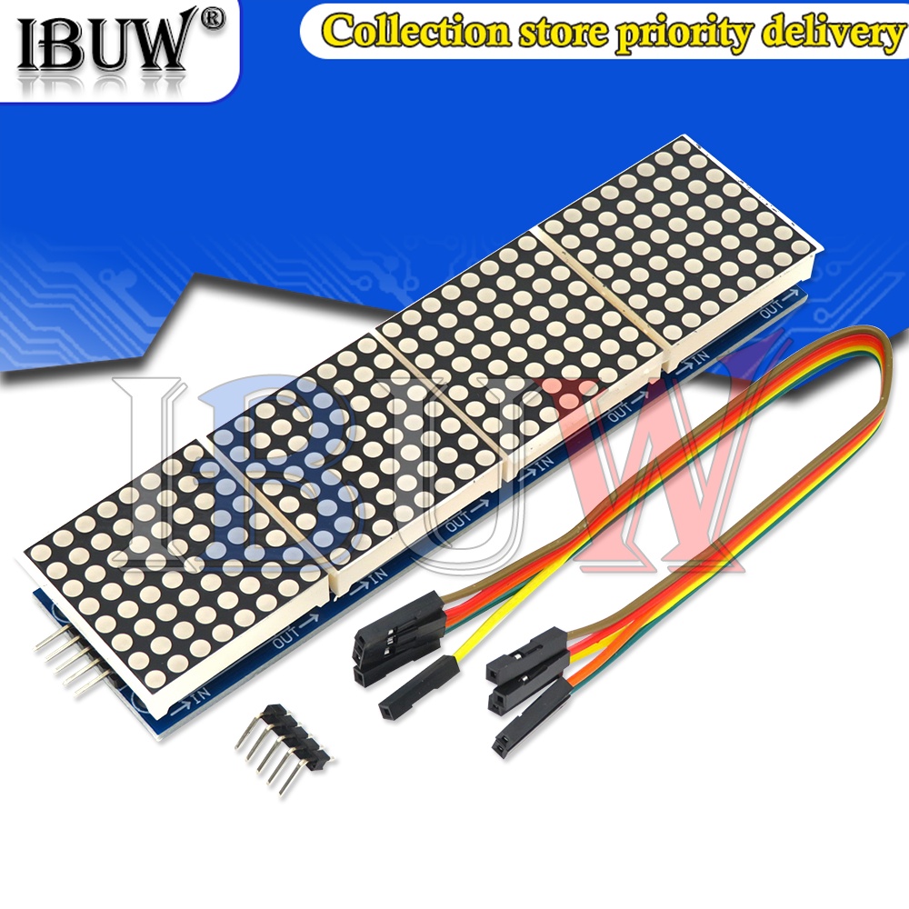 1 Mô Đun Điều Khiển Ma Trận MAX7219 4 Trong 1 Kèm Dây 5P Line 4 Trong 1