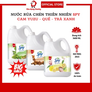 Nước rửa chén thiên nhiên SPY Hương cam yuzu, tinh dầu quế & trà xanh, 100% an toàn da tay