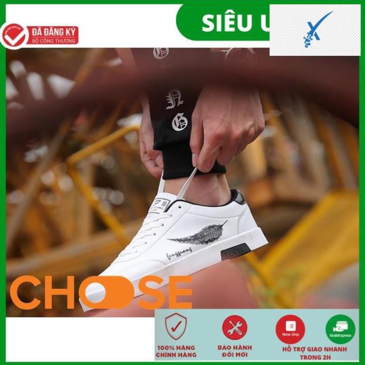 Giày Nam Choose Giày Thể Thao Bata Nam Họa Tiết Lông Vũ Ấn Tượng, Phong Cách Hàn Quốc GK6K6 🙅