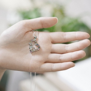 Mặt dây chuyền trái tim đính Tourmaline