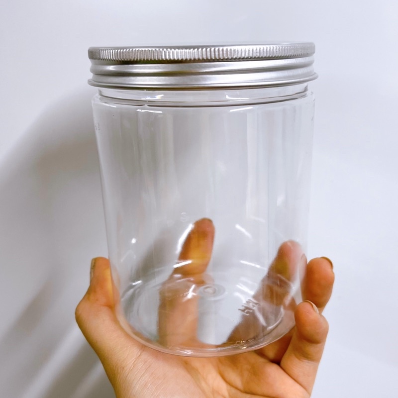 Hủ nhựa pet nắp nhôm - Không lót - Hủ đựng thực phẩm: bột, đậu - Hủ đựng mỹ phẩm