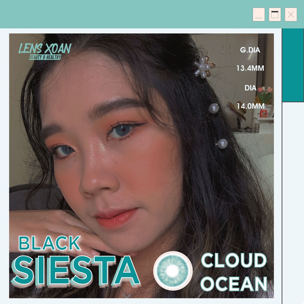 KÍNH ÁP TRÒNG CAO CẤP SIESTA BLACK CLOUD OCEAN: LENS XANH DƯƠNG SÁNG TÂY| PC HYDROGEL| COLOR CL|  LENS XOẮN