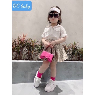 Set áo sơ mi trắng kèm chân váy cho bé gái 10-20kg