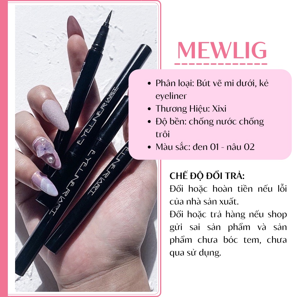 Bút vẽ mi dưới xixi nâu tây nét tự nhiên mực mềm mại không trôi trong nước