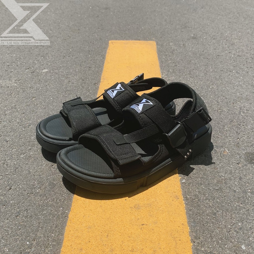 [Mã SKAMLTSM9 giảm 10% đơn 99K] Sandal Unisex Streetstyle - ZX2203 All Black - Đế Siêu Nhẹ