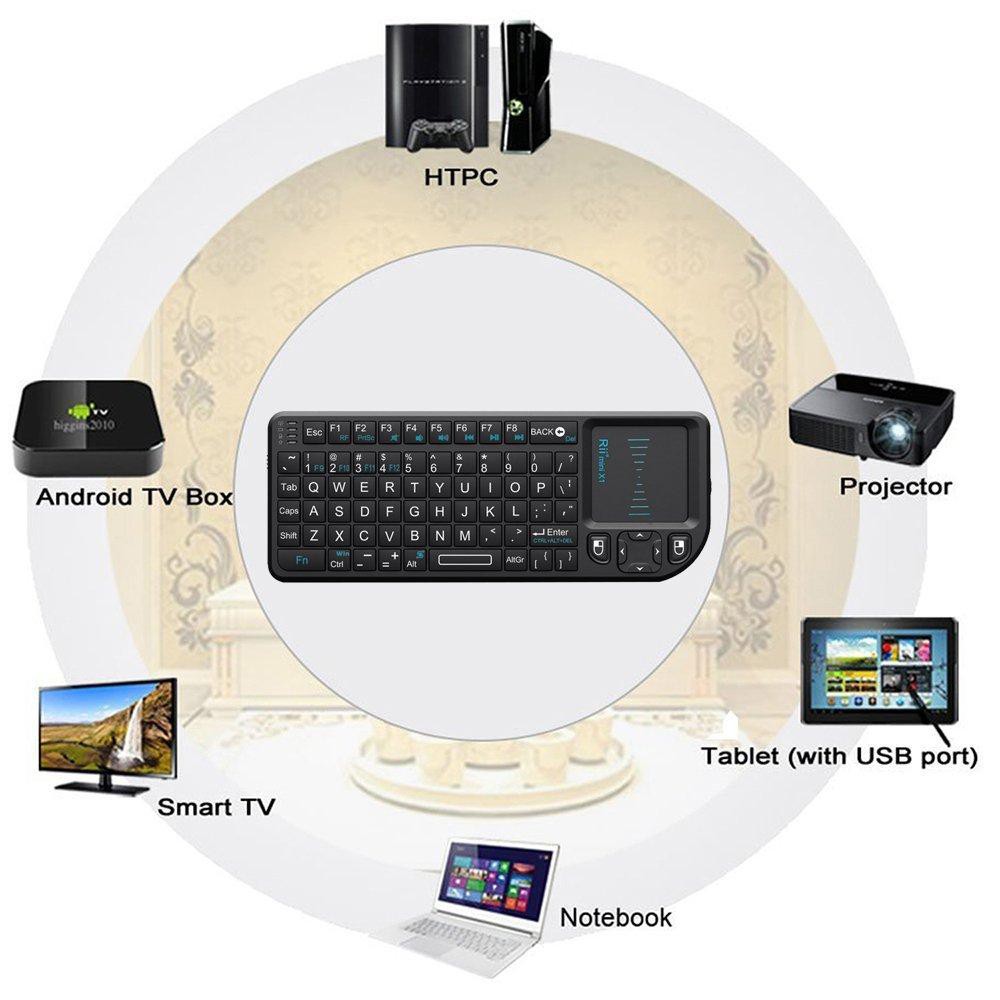 Điều khiển TV đồ mốt kiêm Bàn phím Chuột Không Dây TV - Smart TV Keyboard & TouchPad Rii