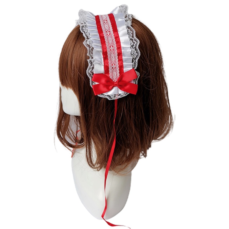 Cài tóc phối nơ ren phong cách lolita ngọt ngào cho nữ