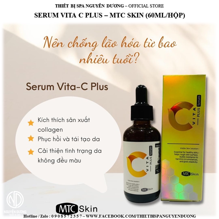 Serum MTC-Skin Hydro B5 - Serum HA - Serum Vita C - Cam kết chính hãng