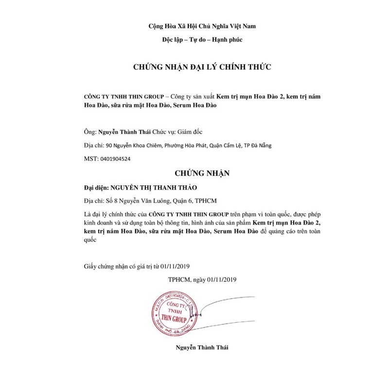 Kem Mụn Hoa Đào Thường Xuân Đường