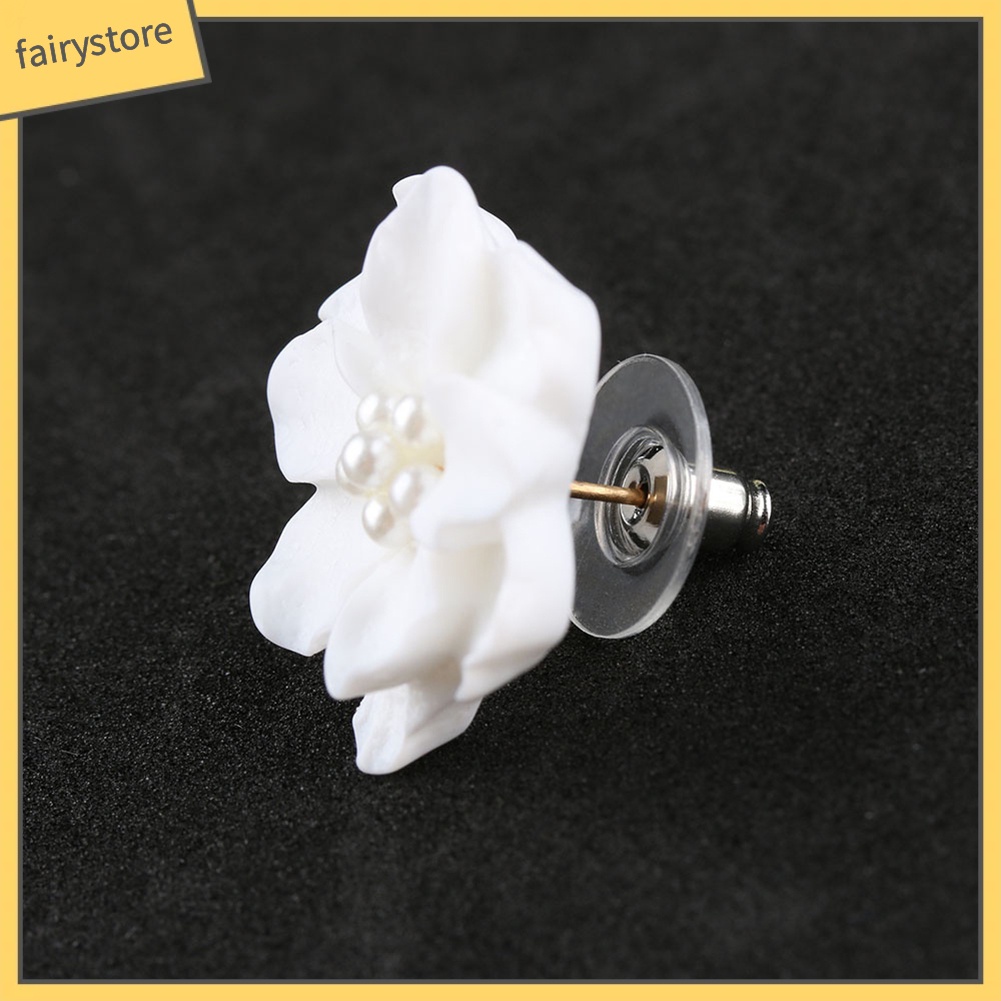 Bông tai hình hoa đính hạt ngọc trai thời trang dành cho nữ