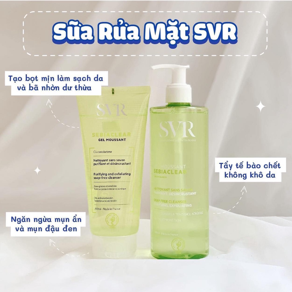 Sữa rửa mặt SVR Sebiaclear Gel Moussant dành cho da dầu mụn