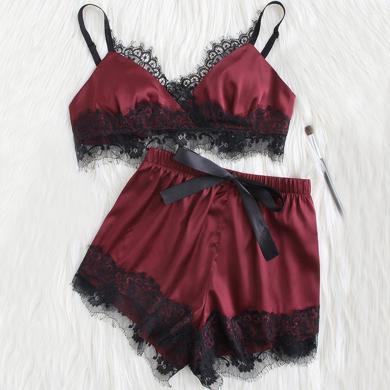Set đồ ngủ ngắn phối ren thời trang sexy cho nữ | BigBuy360 - bigbuy360.vn