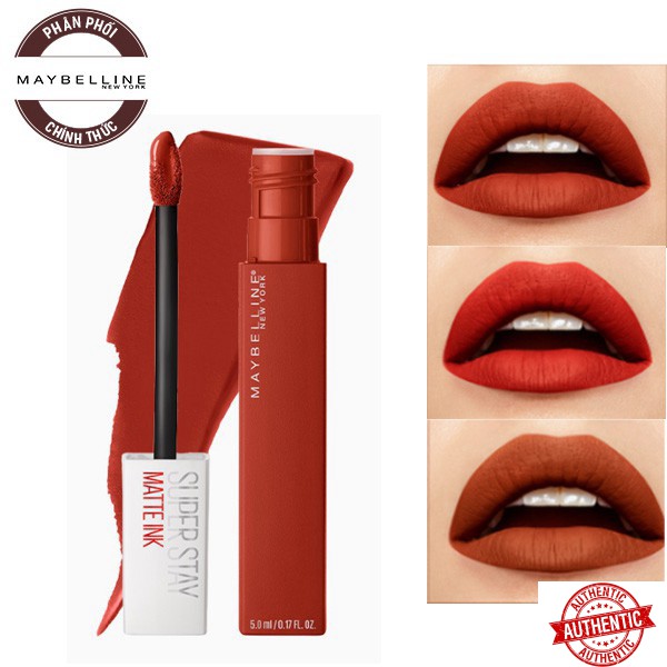 [Mã giảm giá] Son Kem Lì, Lên Màu Chuẩn, Lâu Trôi Maybelline New York Superstay Matte Ink City Edition 5ml