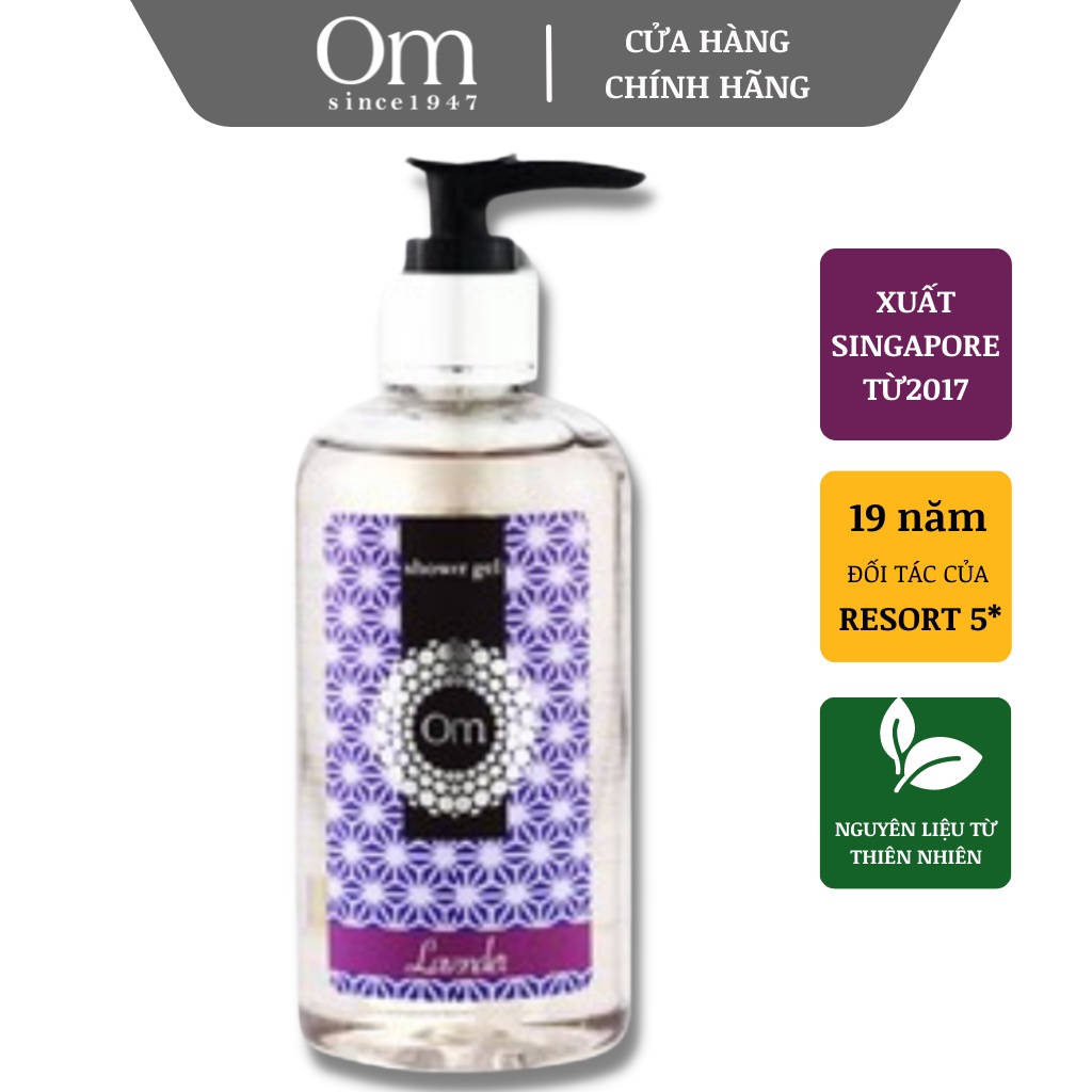 Sữa tắm Sáng da và ngăn ngừa mụn lưng Tinh dầu Oải Hương Lavender 250ml - Om Fountain