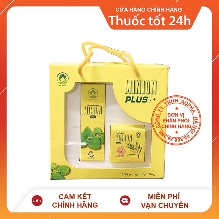 MINION PLUS Tinh dầu húng chanh và Sáp giữ ấm, rôm sảy MINION