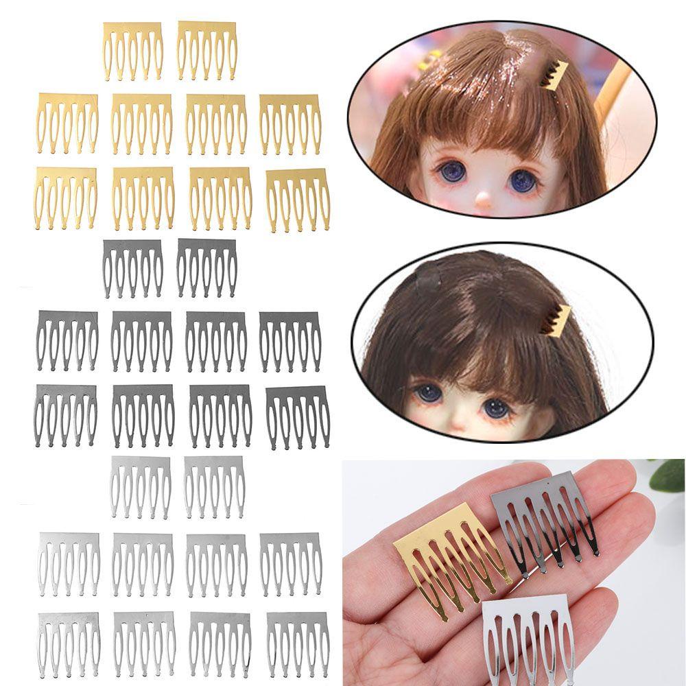 Set 2 / 10 Lược Cài Tóc Mini Bằng Kim Loại Cho Búp Bê