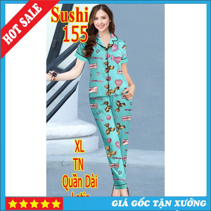 [ BỘ MẶC NHÀ ] Bộ Dài Pizama Họa Tiết Trẻ Trung Tươi Mát Cho Mùa Hè